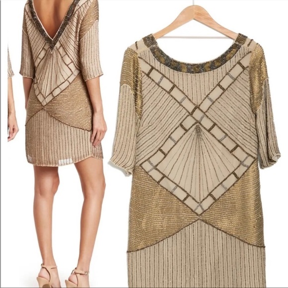 AS by DF Moonlight Creme Bianca Beaded Silk Dress - Picture 3 of 15